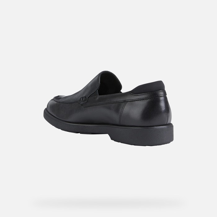 Loafersy Męskie Geox Spherica Ec11 Szerokie Czarne | 48DWKOBUH