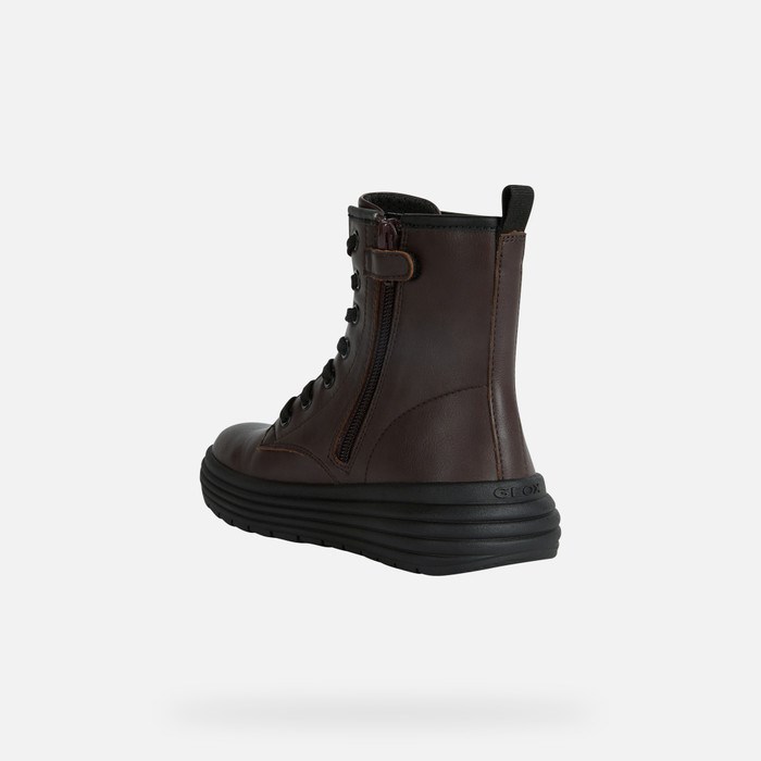 Mid-calf Boots Dziewczynka Geox Phaolae Ciemny Bordowe | 12EKIWQGP