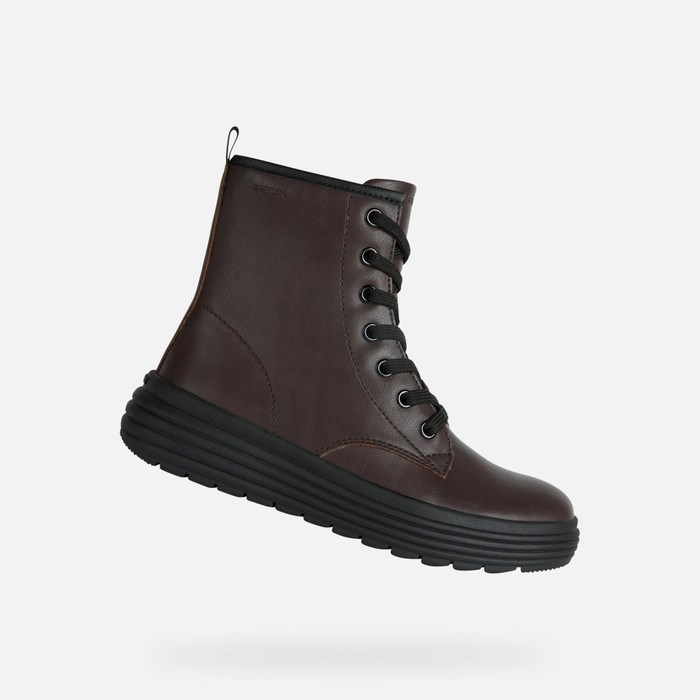 Mid-calf Boots Dziewczynka Geox Phaolae Ciemny Bordowe | 12EKIWQGP