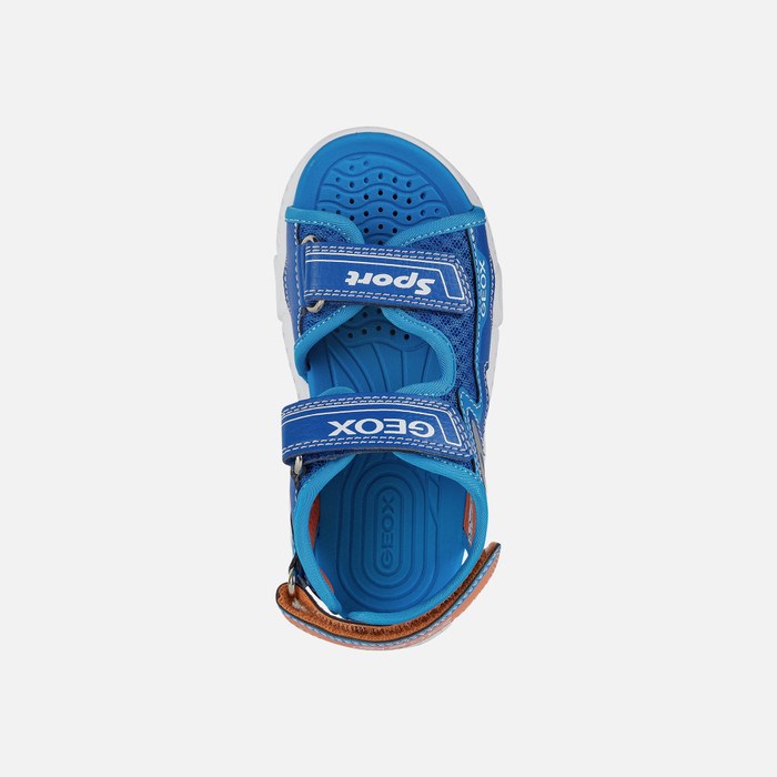 Sandały Chłopięce Geox Sandal Wroom Królewski Niebieski Pomarańczowe | 34XZUPVNR