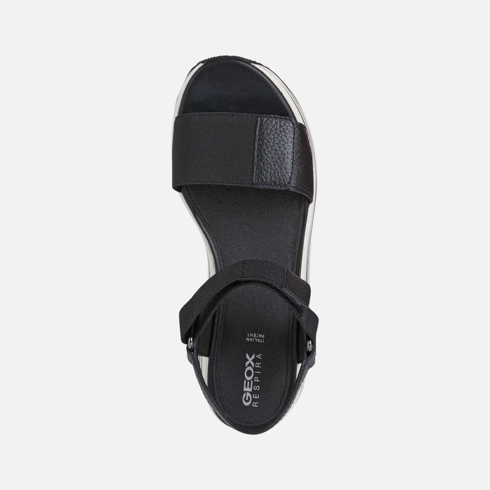 Sandały Damskie Geox Sandal Kency Czarne | 63REKHVZL