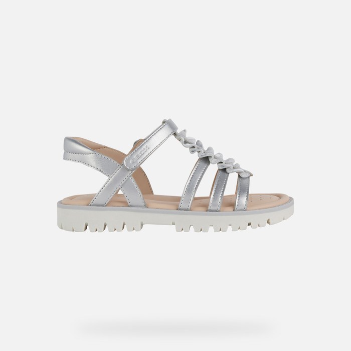 Sandały Dziewczynka Geox Sandal Starblush Srebrne | 40ERWMPKC