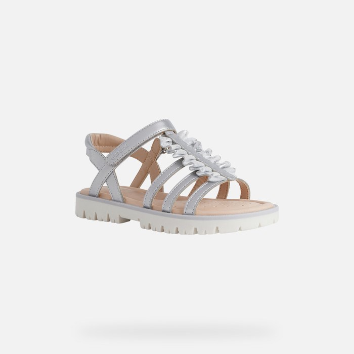 Sandały Dziewczynka Geox Sandal Starblush Srebrne | 40ERWMPKC