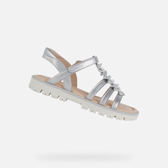 Sandały Dziewczynka Geox Sandal Starblush Srebrne | 40ERWMPKC