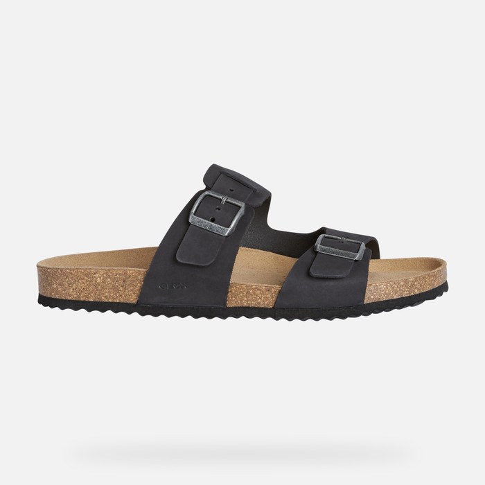 Sandały Męskie Geox Sandal Ghita Czarne | 20LKHXCUD