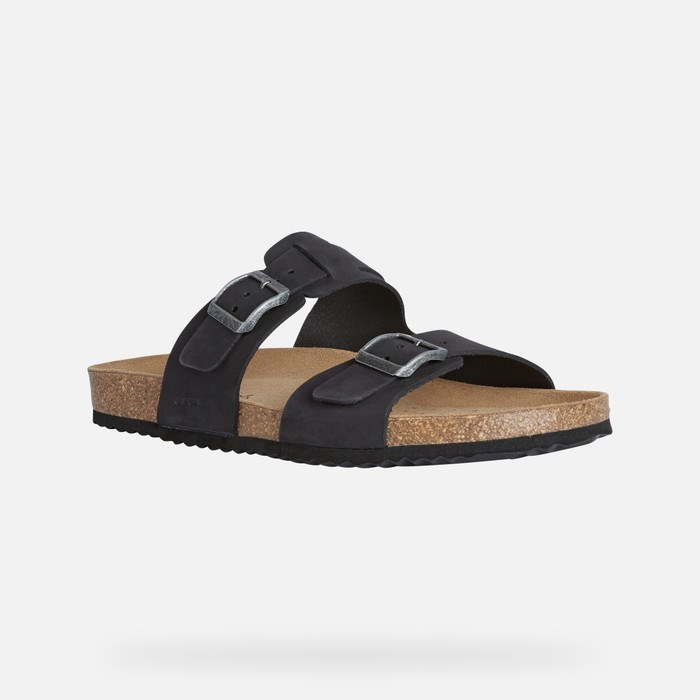 Sandały Męskie Geox Sandal Ghita Czarne | 20LKHXCUD