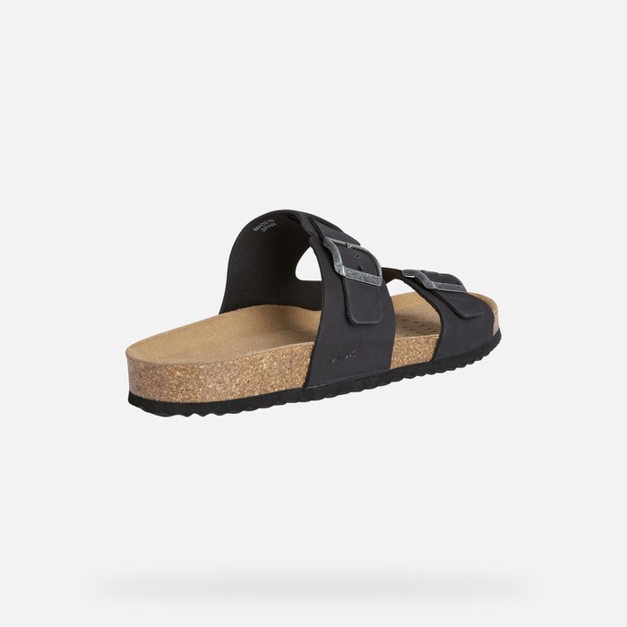 Sandały Męskie Geox Sandal Ghita Czarne | 20LKHXCUD