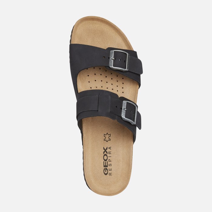 Sandały Męskie Geox Sandal Ghita Czarne | 20LKHXCUD