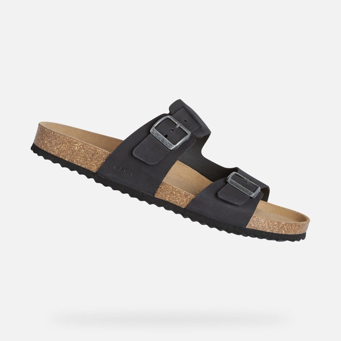 Sandały Męskie Geox Sandal Ghita Czarne | 20LKHXCUD