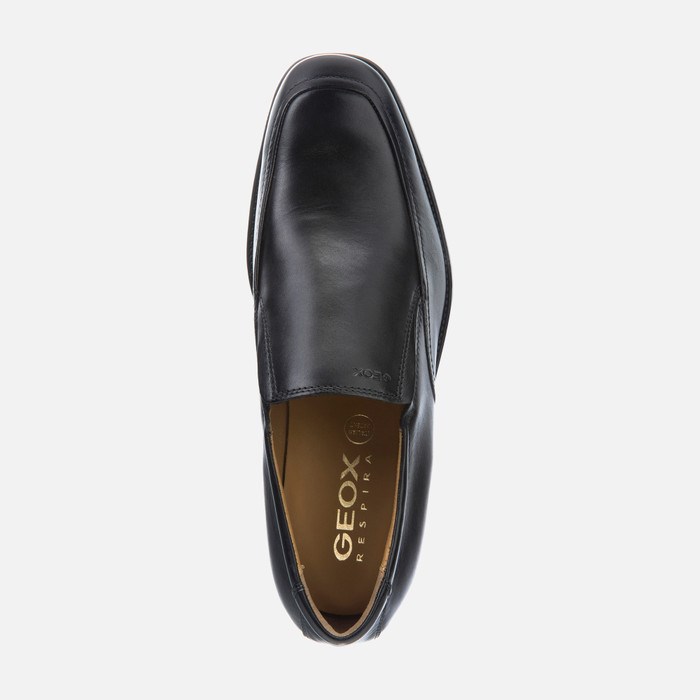 Slip On Męskie Geox Federico Czarne | 69KQGAJEO