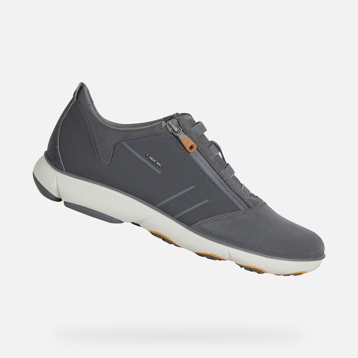 Slip On Męskie Geox Nebula Anthracite | 72ANYEIGD